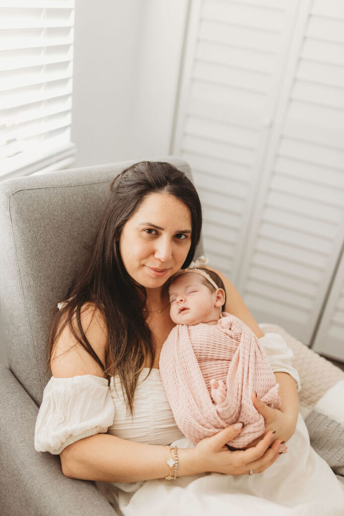 Mother and Newborn In Home Photography