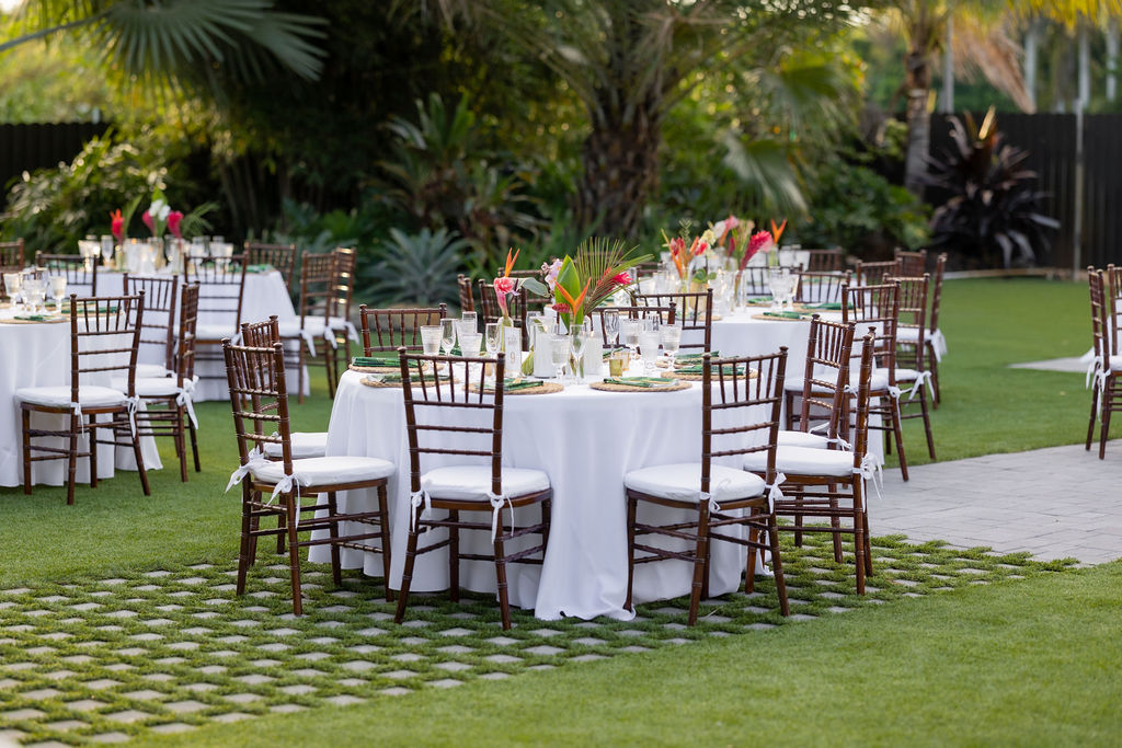 Tropical florida wedding decor